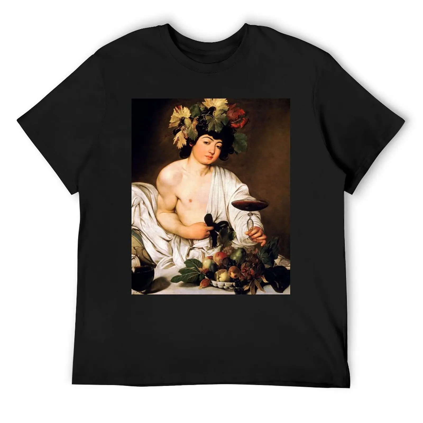 

Enhanced High Res Caravaggio Bacchus 1596 T-Shirt new edition sublime anime clothes vintage graphic tee plus size men clothing