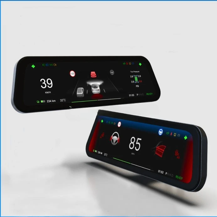 Digital Dashboard Heads Up for Tesla Model 3 Y Display Carplay Android Auto 9.66 Inch IPS Screen Auto HUD Power Speed view 6