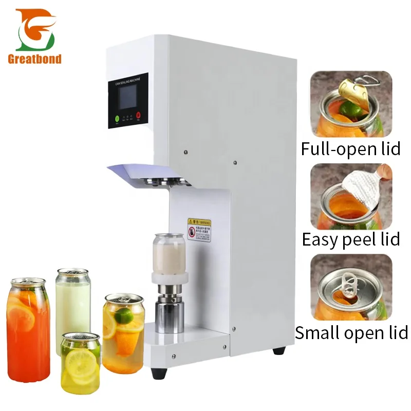 Low Price Auto Height Adjustable Ring Pull Pet Aluminum Plastic Desktop Electric Sealing Machine Tin Seamer Can Sealer For Sale