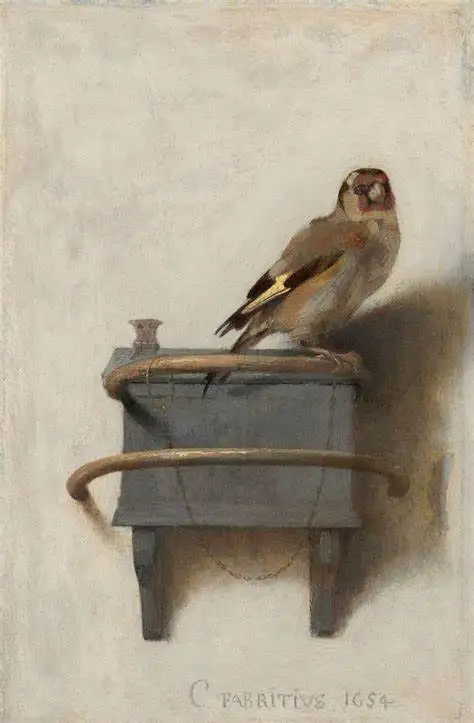 The Goldfinch Carel Fabritius Vintage Art Picture Print Silk Poster Home Wall Decor