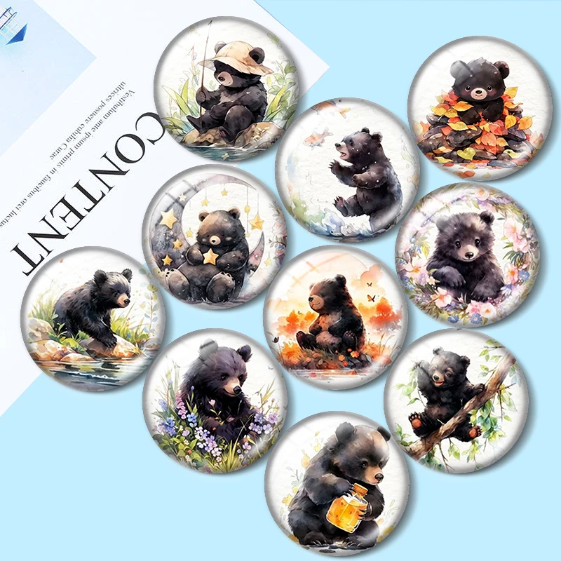 

Chubby animal 12/18/20/25mm glass cabochon bracelet pendant rings for jewelry demo earrings back Making findings