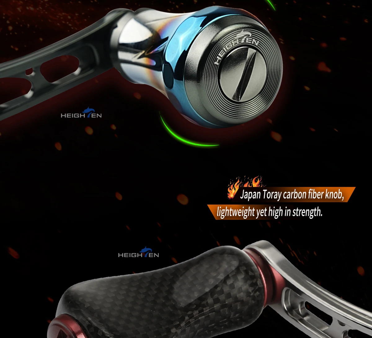 HEIGHTEN Spinnrolle mit Einzelgriff und Einstellbarem Spindelabstand von 40mm bis 50mm und 20mm Carbon-Knöpfen für Luya-Angeln – Detail 7