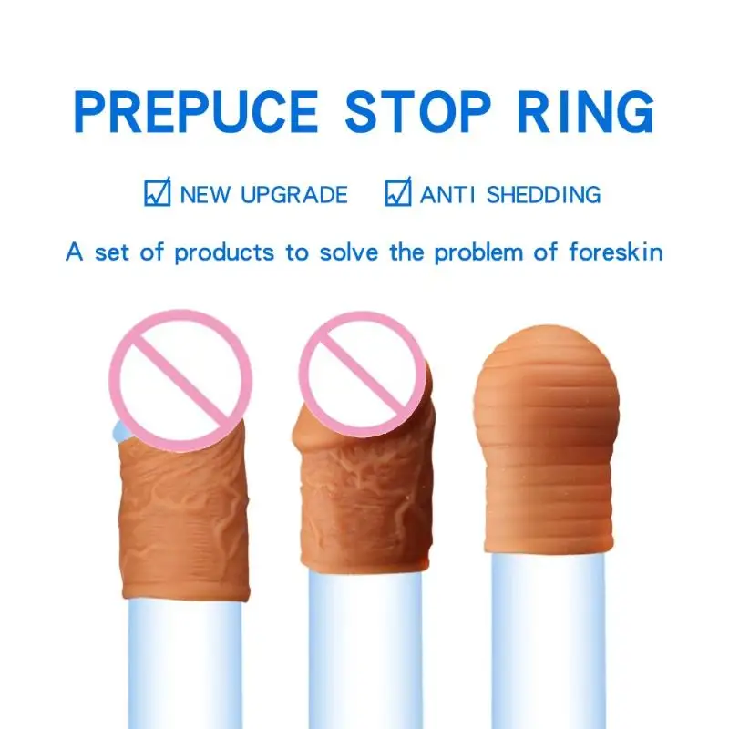 *1/3Pcs Silicone Cock Ring Sex Toys For Men Penis Enlargement Glans Foreskin Rings Male Chastity Cage Penis Massage Lock Delay - view 3