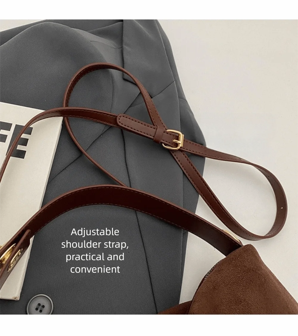 Einfarbige Unterarmtasche, Umhängetasche, Vintage-Shopper mit großer Kapazität, PU-Leder-Schultertasche, Umhängetasche für Damen – Detail 5