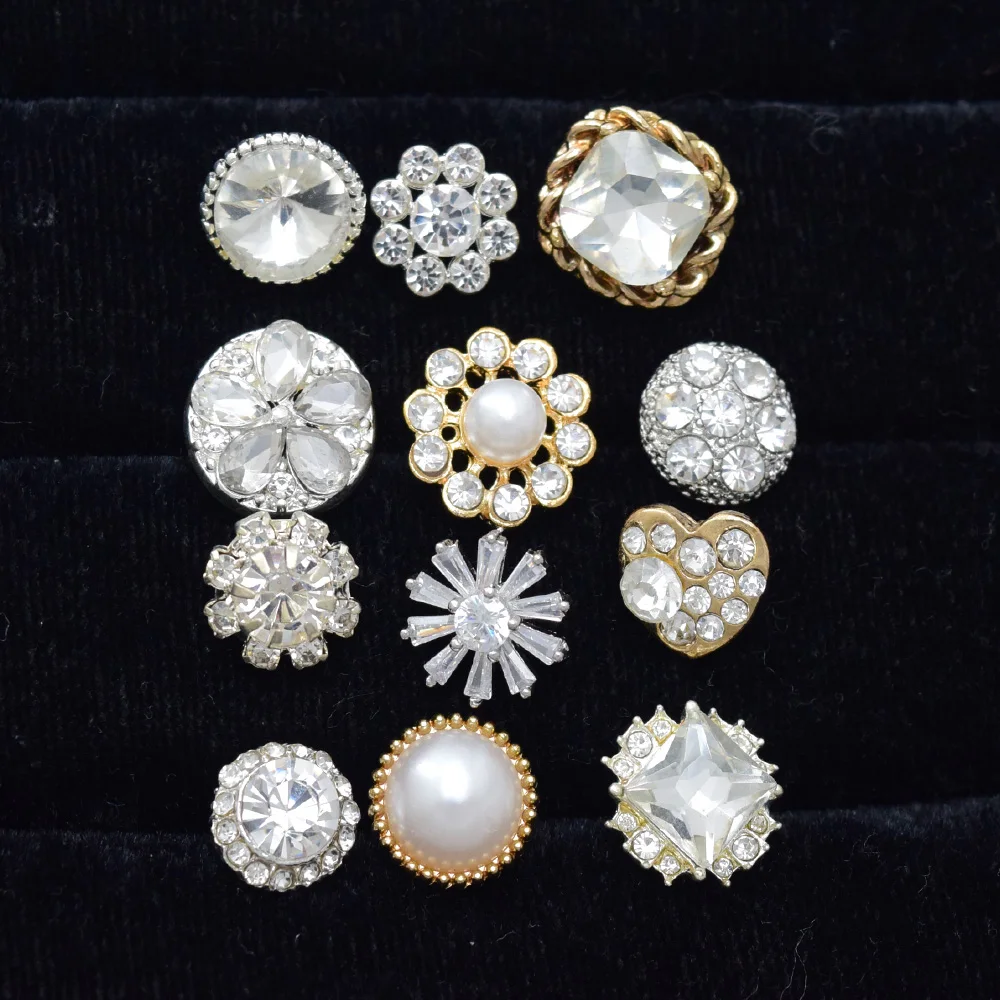 10Pcs/Lot Multiple Styles Of Exquisite Diamond Crystal Buttons For Sewing Clothing Coats Shirts Diy Decorative Accessories Butt