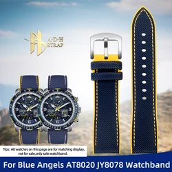 For Citizen Blue Angel series Sky Eagle AT8020 8050 9031 JY8078 8075 Rubber Watch Strap FLK Watchband 22mm 23mm Waterproof