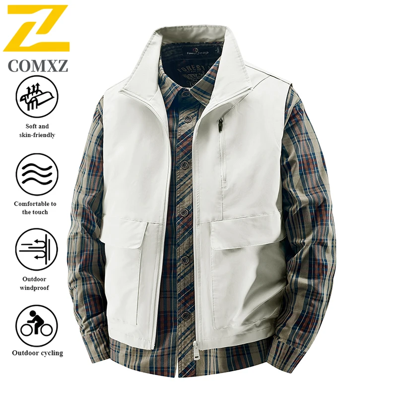

EiAO Men's Tactical Vest Summer Multi-Pocket Waterproof Windproof Outdoor Photography Fishing Streetwear Lightweight Jacket 2025
