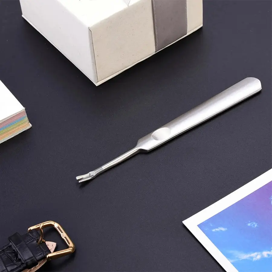 V-förmiger Schieber für abgestorbene Haut, Gabel für abgestorbene Haut, Schaufel aus Edelstahl, professionelles Werkzeug, Nagel-Nagelwäscher