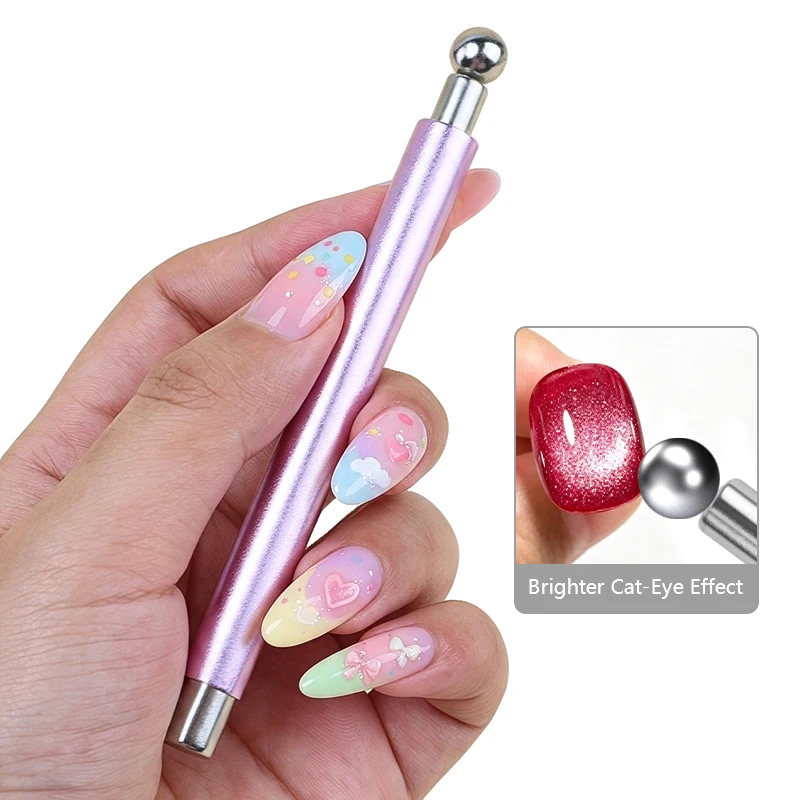 1 Stück Nagelkunst 3D Katzenaugen-Effekt Magnetstift Doppelkopf Stark Magnetisch für UV-Gel-Lack Maniküre DIY Heimsalon Schönheitswerkzeuge – Detail 1