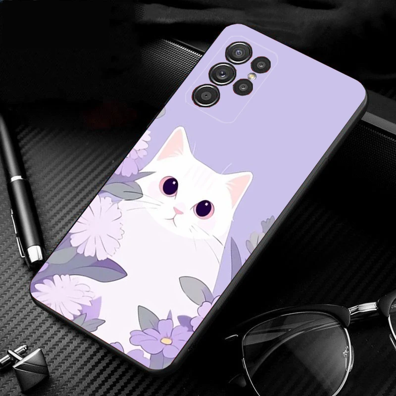 かわいい猫のスマホケース Samsung A35 A55 A54 A15 A25 A05s A05 A22 A24 A52 A33 A34 M34 M14 M54 M23対応