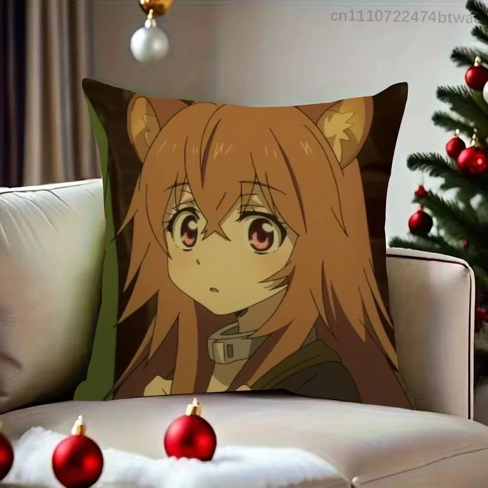 Double-sided Printed Pillow Cover S-Shield Hero TRotSH Raphtalia Cushion Cover for Living Room, Bedroom, Hotel