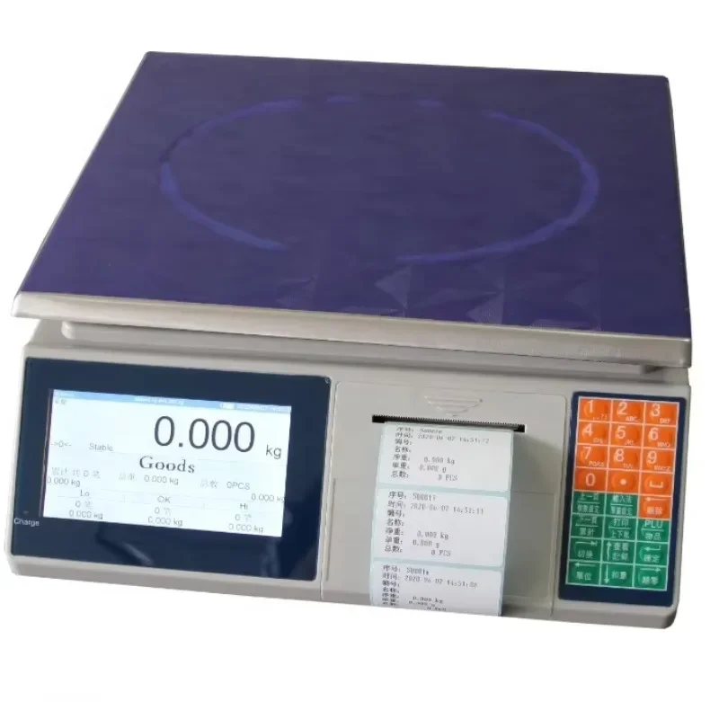 

Smart Shop Scale with Invoice Printer Digital Scale for Food with Printer Receipt 30kg 1g