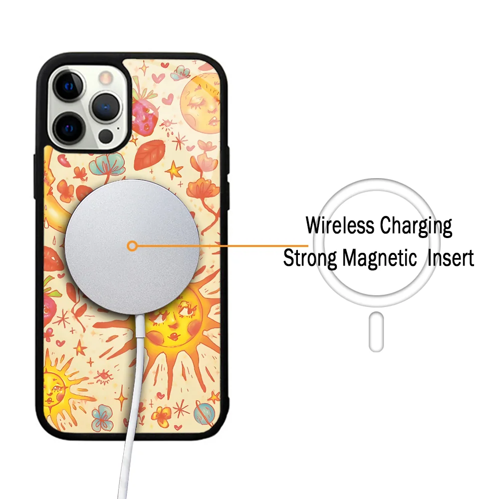 Celestial Spring Phone Case For IPhone 11 12 13 14 15 Plus Pro Max Mirror Acrylic Cover For Magsafe Wireless Charging