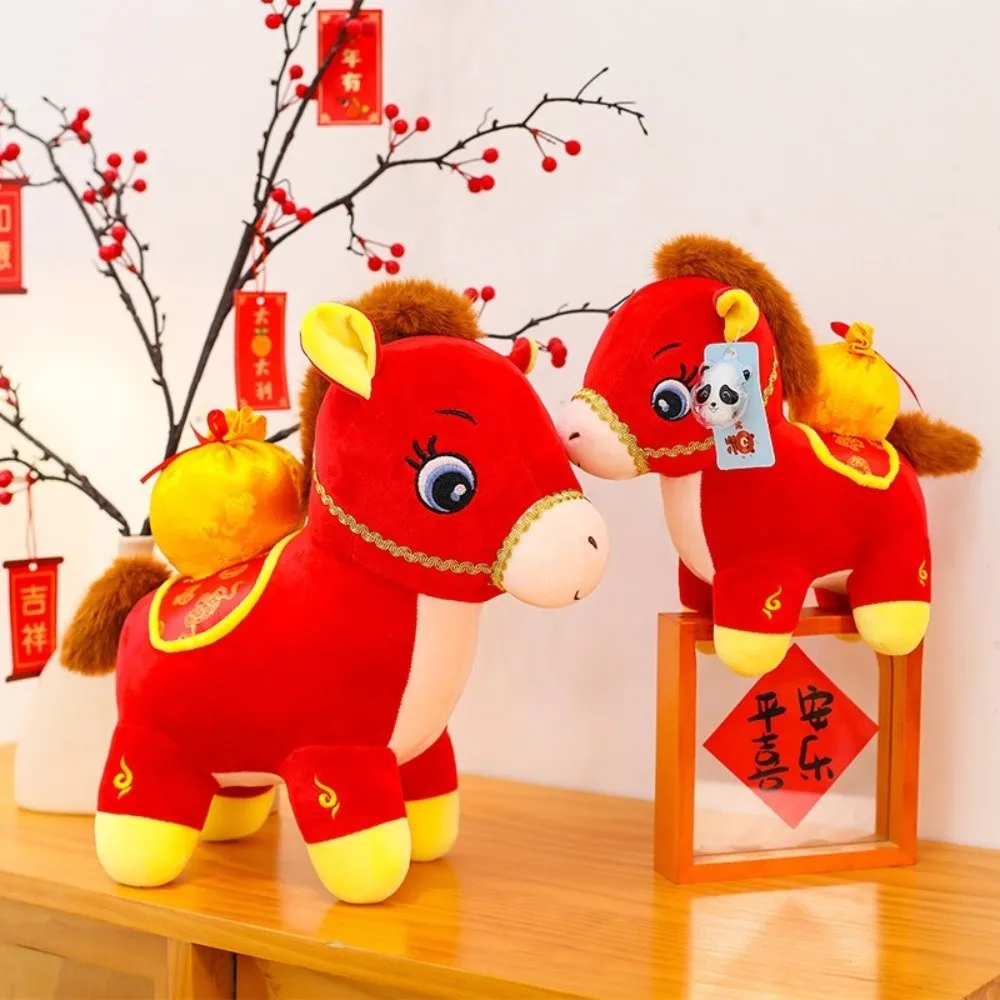 

Chinese Zodiac Horse Plush Pony Doll Spring Festival Mascot Good Luck Stuffed Toy 25cm New Year Mascot Chinese New Year