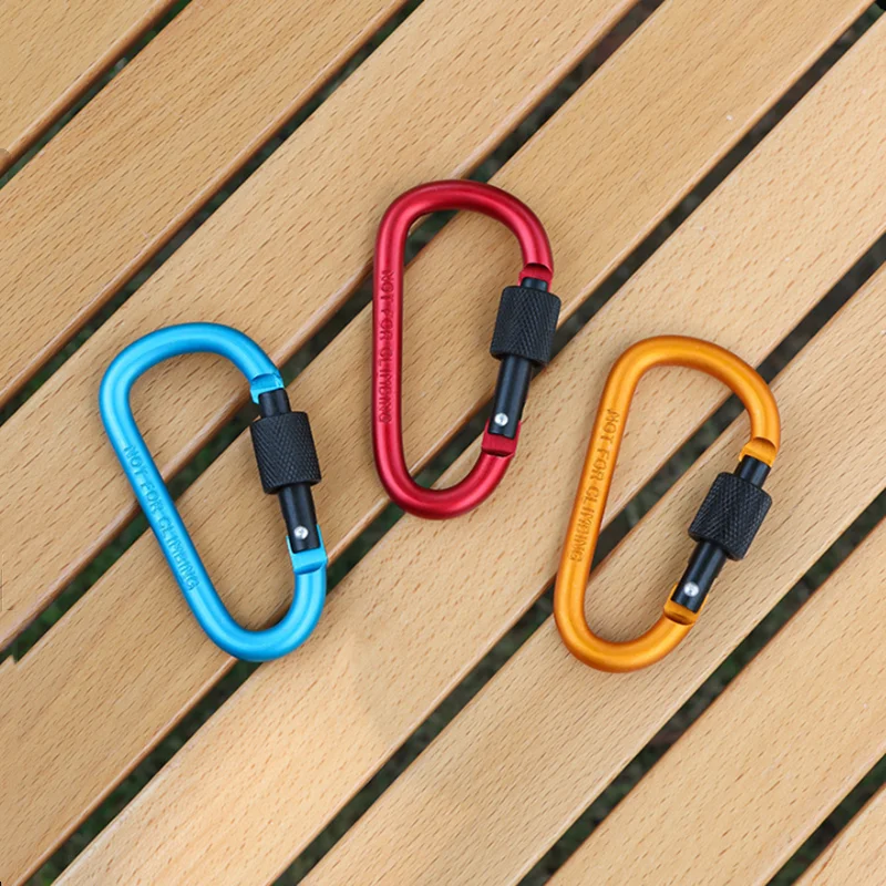 

1pcs Mountaineering Caving Rock Climbing Carabiner D-ring Safety Carabiner Travel Outdoor Survival Aluminum Alloy Hook Buckle
