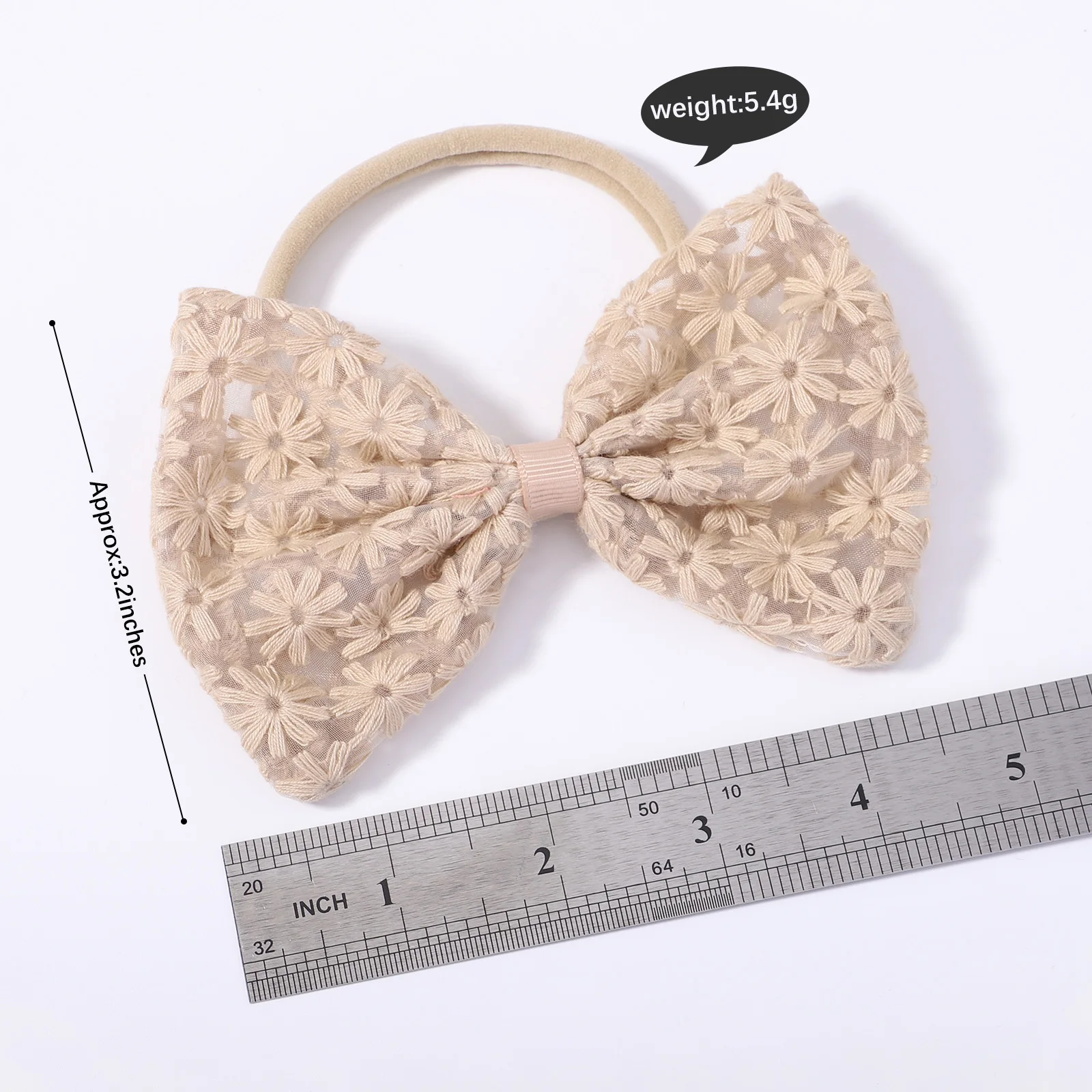 Fashion Hollow Out Embroidered Lace Flower Bows Hair Band Kids Hair Accessories Handmade Lace Headwear Girl Headdress Gift