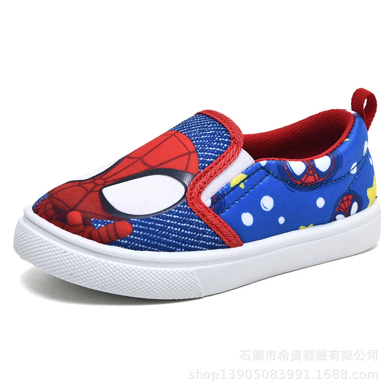 Disney Children\'s Casual Shoes Cartoon Fashion Blue Canvas Shoes Flats Spring Autumn Comfortable Shoes Size 25-29