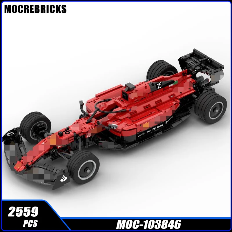 Super Car Seires Red Racing Car Street View Vehicles MOC Building Block DIY Model Collection Experts High Education Brick Toys