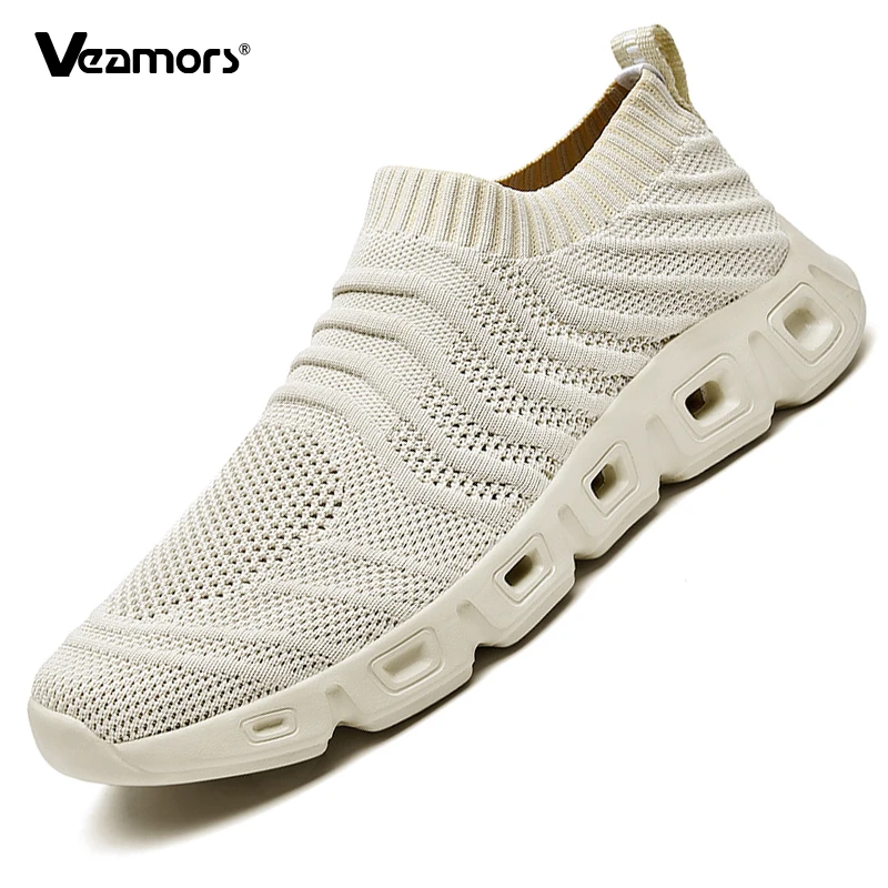 

Легкие мужские кроссовки с дышащей вязаной сеткой, повседневные кроссовки, мужские кроссовки для бега на эластичной мягкой подошве, противоскользящая спортивная обувь