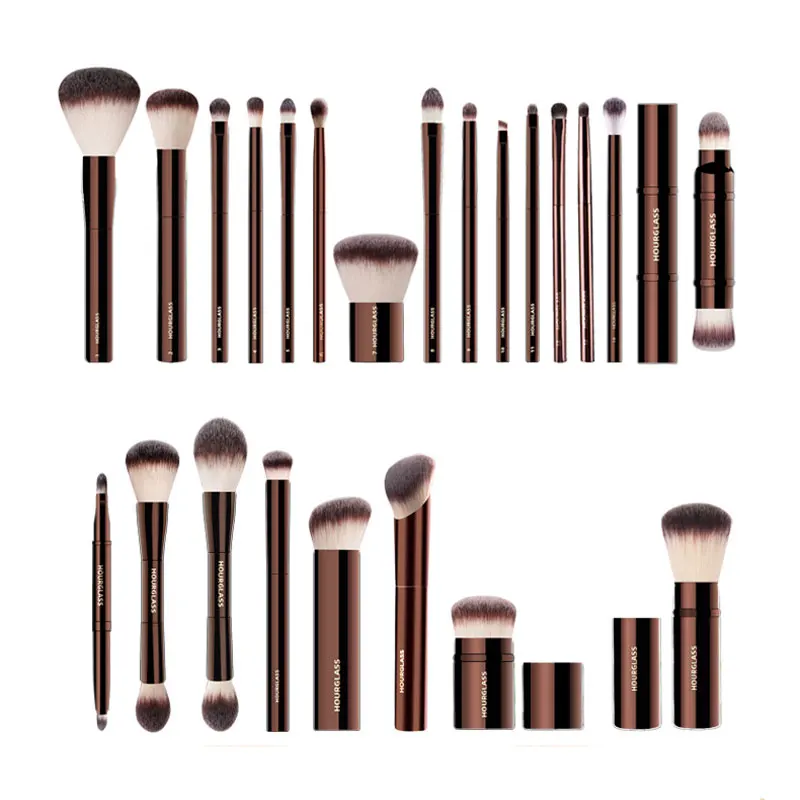 23pcs/set HG Metal Makeup Brushes set Powder Foundation Blusher Make Up Brush Kit Professional cosmetic tools Eyeshadow conceal