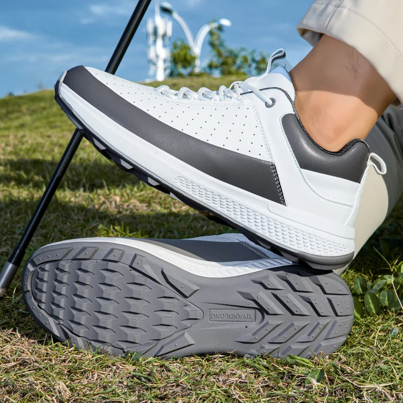 

Мужские туфли для гольфа с ремешками, осенняя модная повседневная спортивная обувь, уличная противоскользящая обувь для гольфа с травой, размеры 39-47