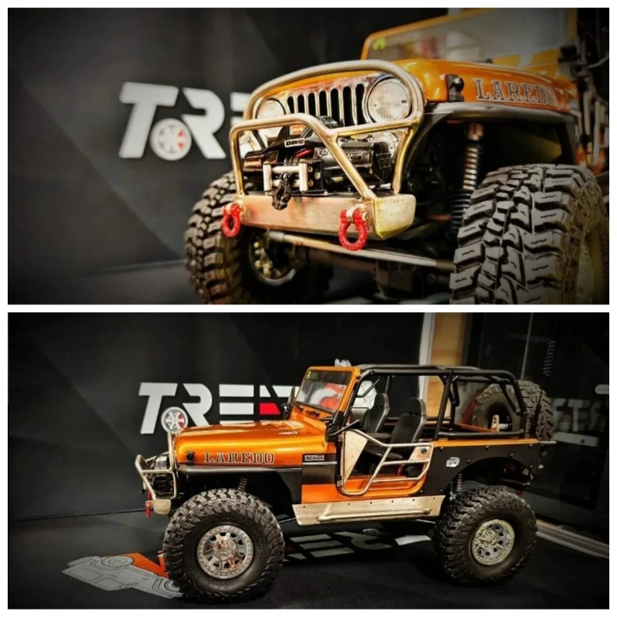 Titanium Alloy Front Rear Bumper Side Step Spare Tire Rack Door Panel Upgrade Set for 1:10 AXIAL SCX10 III Jeep CJ-7 RC Crawler