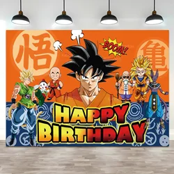 Dragon Ball Goku Party Backdrop Boy Children Happy Birthday Background Bedroom Pendant Super Saiyan Photo Studio Banner Poster