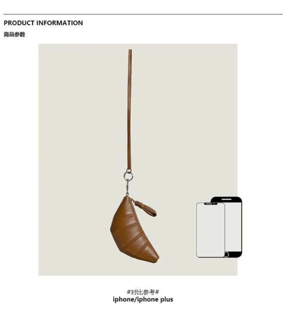 Neue Modische Damen-Croissant-Tasche mit Riemen aus Rindsleder, Lässige Maßgefertigte Dumpling-Tasche, Münzbörse, Kartenetui, Schlüsseltasche – Detail 6