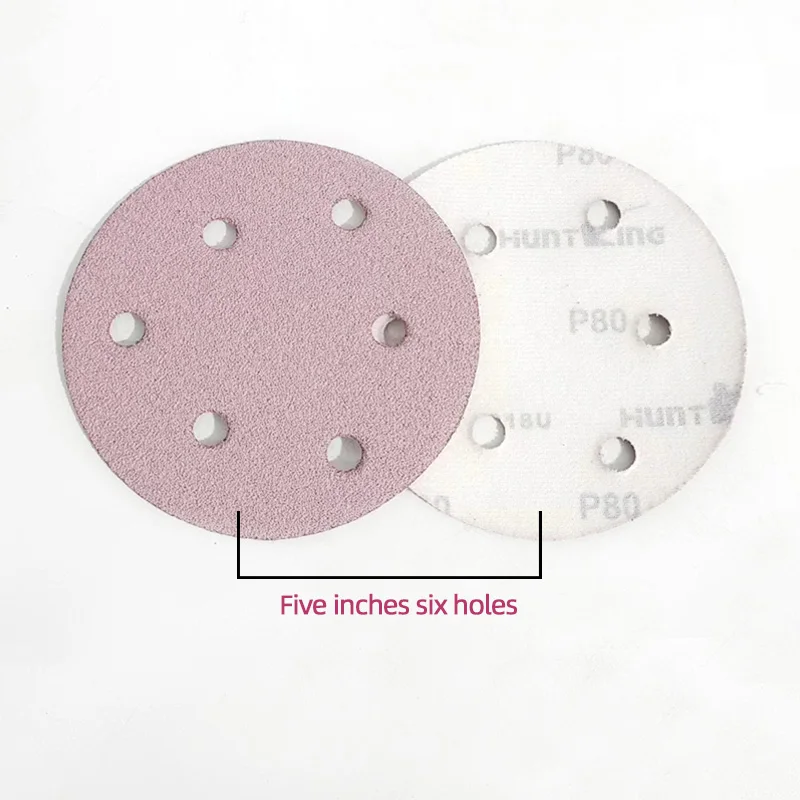 5 Inch Ceramic Abrasive Sanding Disc Dry Grinding Hook & Loop for FESTOOL MIRKA 3M Sander 6 Hole Sandpaper Sanding Disc