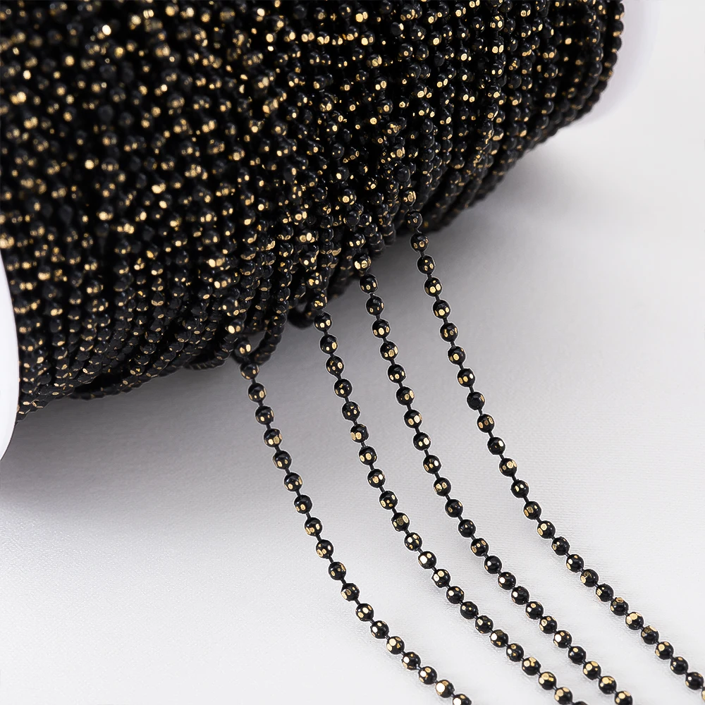 

5Meter 1Meter Enamel Ball Bead Chain 1.5mm Copper Beaded Chains for Bracelet Necklace Clothing Accessories DIY Jewelry Findings