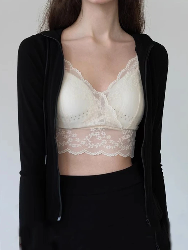 Canotta Brtte in pizzo Pure Desire con imbottitura sul petto 2025 Estate sexy raccolta interna da indossare a tracolla Bella biancheria intima Ba