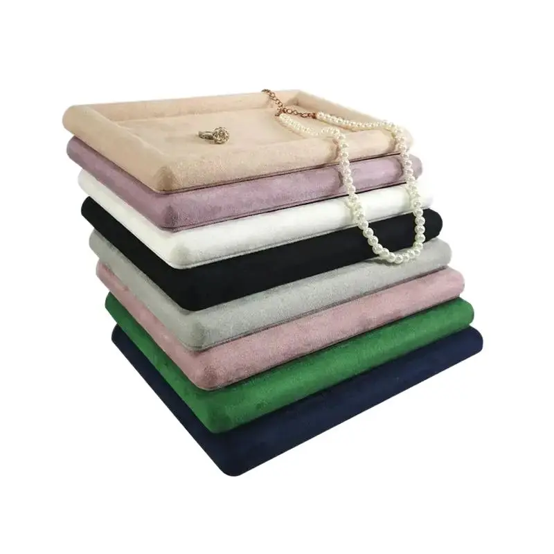 High-Grade Flannelette Jewelry Tray for Ring Storage Display Necklace Glasses Watch Organizer Props