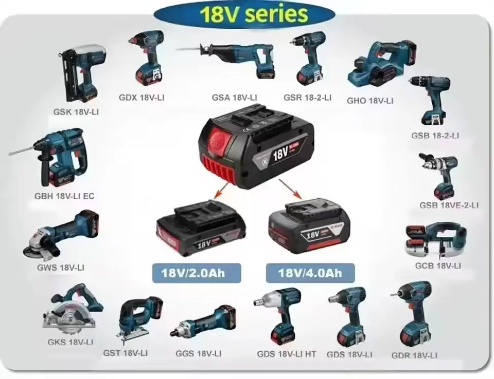ل Bosch18V 6.0Ah/8.0Ah/10.0Ah بطارية ليثيوم أيون قابلة للشحن بطارية قابلة للاستبدال ل BAT609 BAT609G BAT618 BAT618G BAT614 شاحن