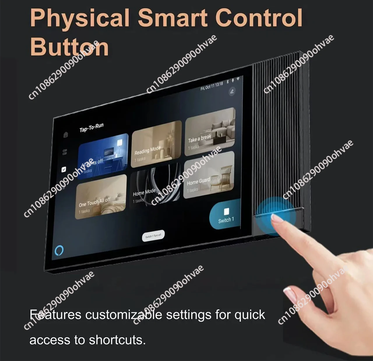 

smart central control panel 8inch Scene mode Touch screen 2Relays Built-in IR remote control Bluetooths