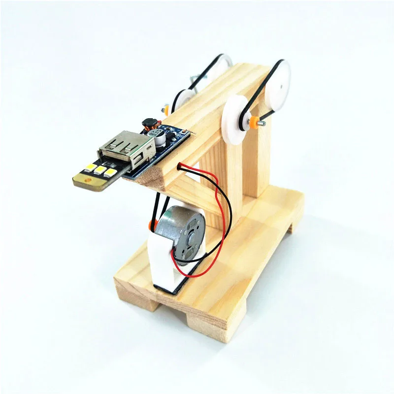 Hand Cranked Generator Fun Scientific Experiment Mini Invention DIY Handmade Educational STEM Physics Maker Kit Gifts for Adults