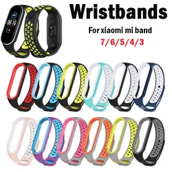 Sport Watchband For Xiaomi Mi Band 7 NFC smartwatch Correa miband7 Silicone Air-Hole Wrist bracelet on Mi band 6 5 4 3 7 8 strap