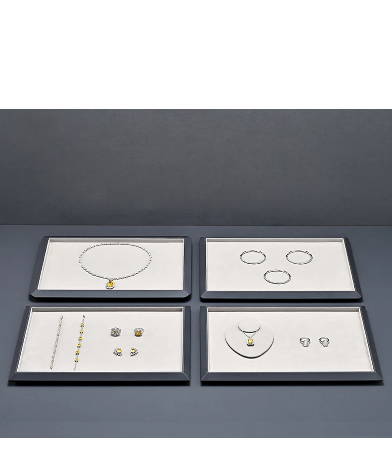 Oirlv Leder-Schmuckablage Luxus-Schmuckorganizer für Ringe, Ohrringe, Halsketten, Armbänder, Anhänger, Uhren – Exklusiv für Juweliergeschäfte – Detail 9