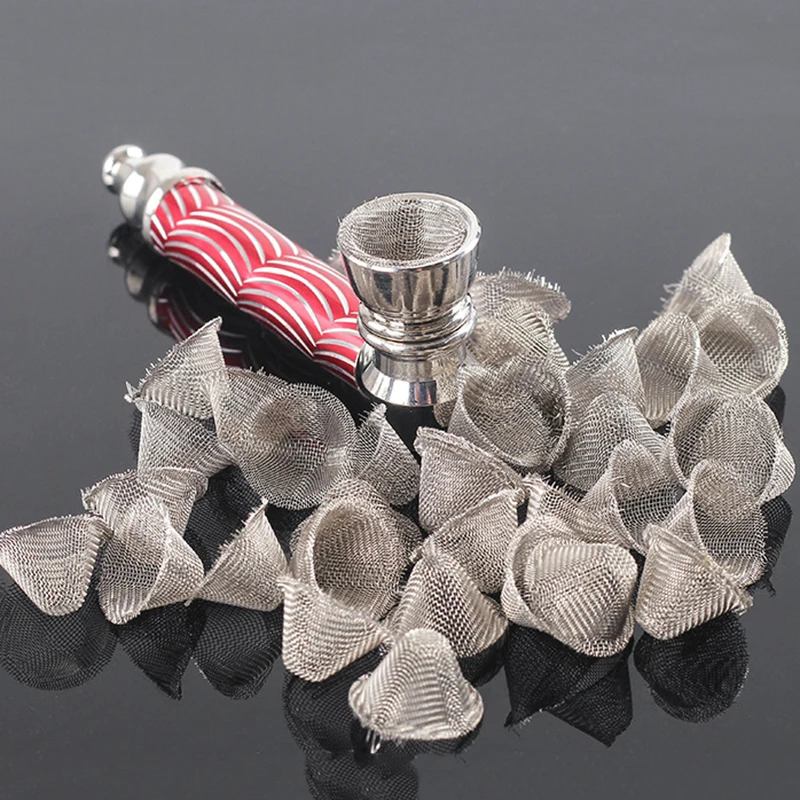 10/20Pcs Tobacco Smoking Pipe Metal Filter Ball Stainless Steel Screen Pipes Tube Cap Filter Mesh Household Tobacco Accessories