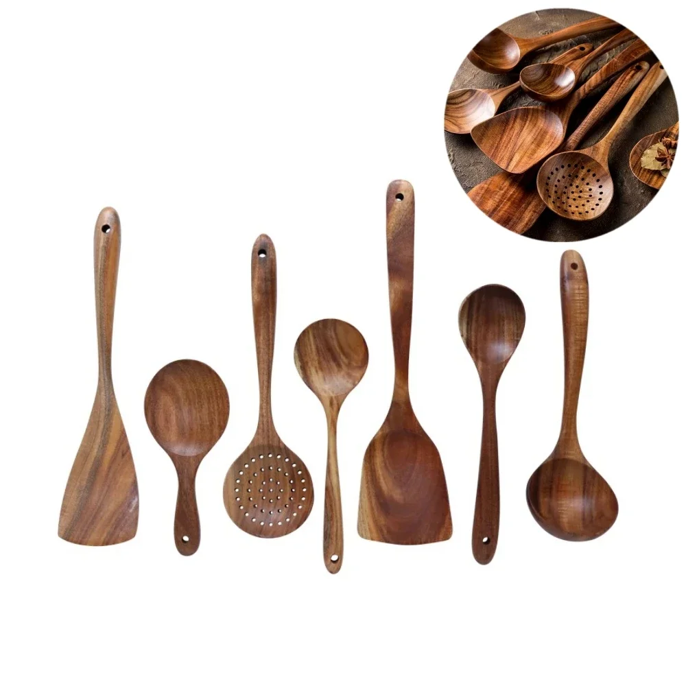 

Natural Wood Tableware Bamboo Utensils Wooden Spoon Wooden Shovel Cooking Tools