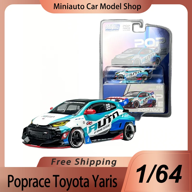 

New In Stock Poprace 1:64 Toyota Yaris Pandem Version Rocket Bunny Alloy Die-Casting Miniature Racing Model Toys Kids Gift