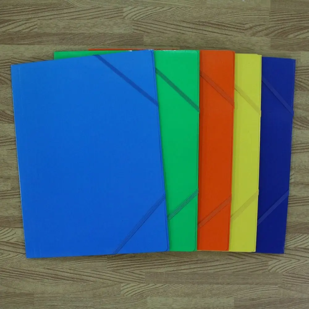 New Plastic A4 File Folder Expandable Elastic Strap Design File Case Large Capacity Test Paper Storage Folder Exam Paper Storage