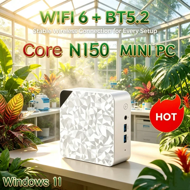 2026 Ultra-fast Core N150 MINI PC Windows 11 Smooth Touch Pocket Sized Workstation RAM 1TB SSD WIFI 6 BT5.2 4K HD Mini Gaming