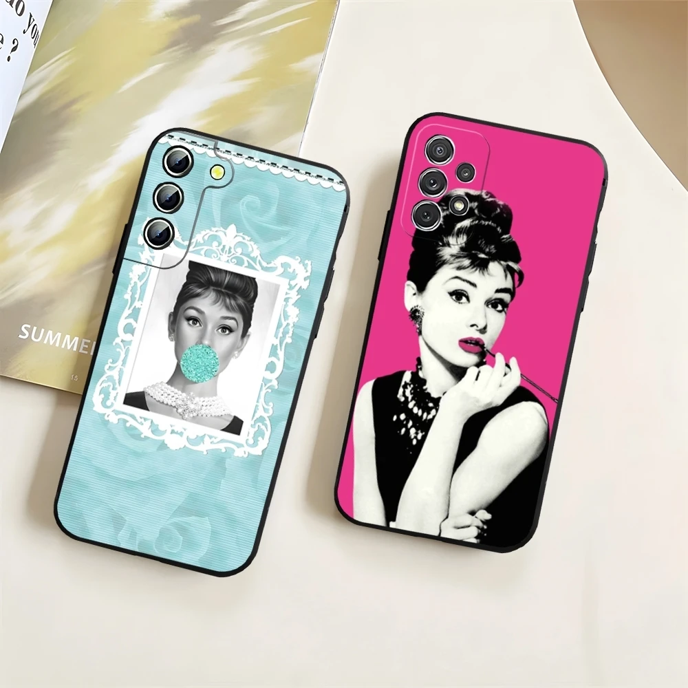 Audrey Hepburn Phone Case for Samsung Galaxy S23 S24 S20 S21 S22 Ultra Fe Plus M54 A34 A54 A24 A52 A53 Coque