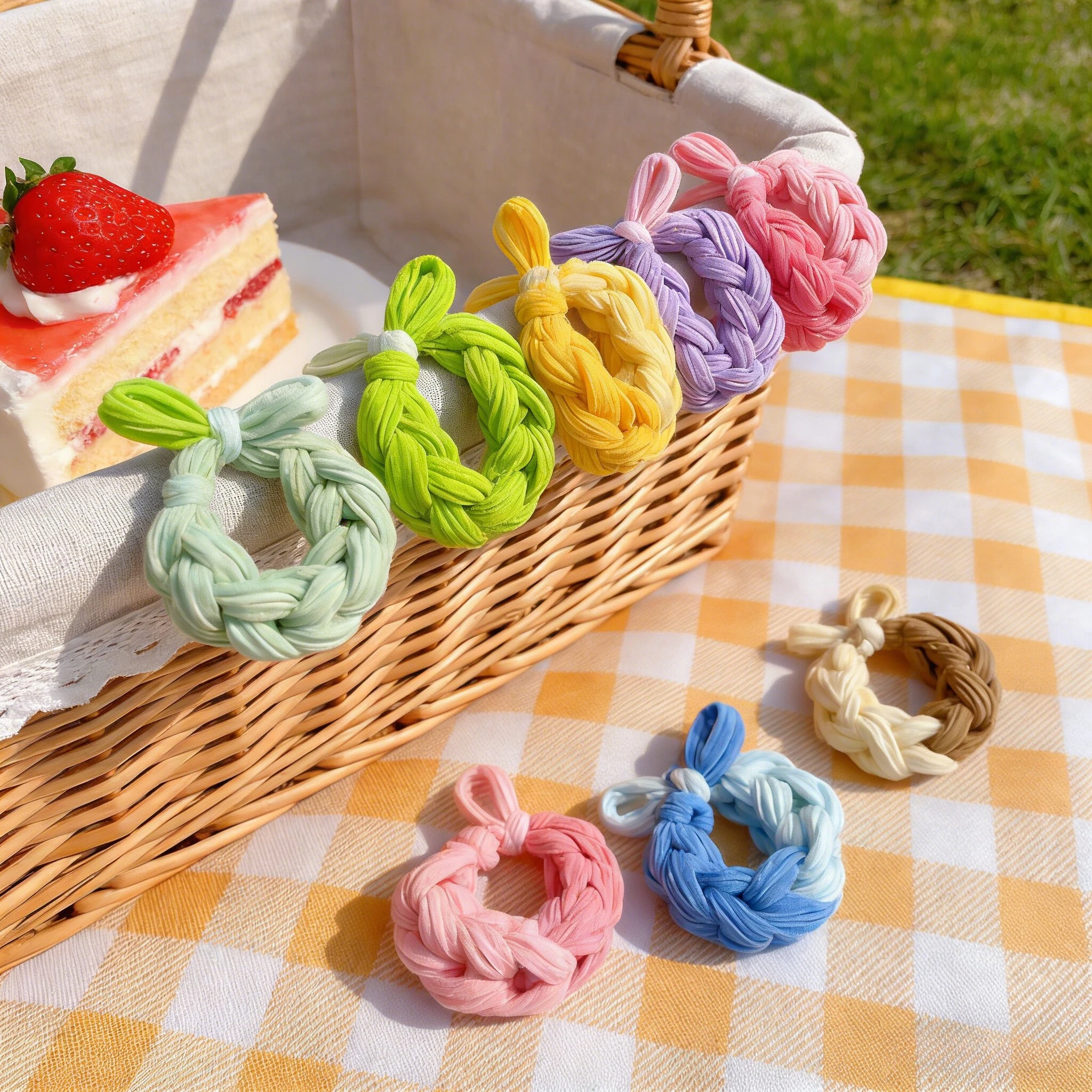 

10/20 шт. корейских высокоэластичных цветных тканых повязок на голову, прочные повязки с бантом, повязки на голову для повседневного использования, эластичные резинки для волос, повязки для волос