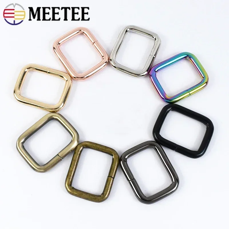 10/20/50Pcs Meetee 25mm Rectangle Metal Buckle Bag Strap Clips Belt Webbing Garment Adjust Clasp Hook DIY Hardware Accessories