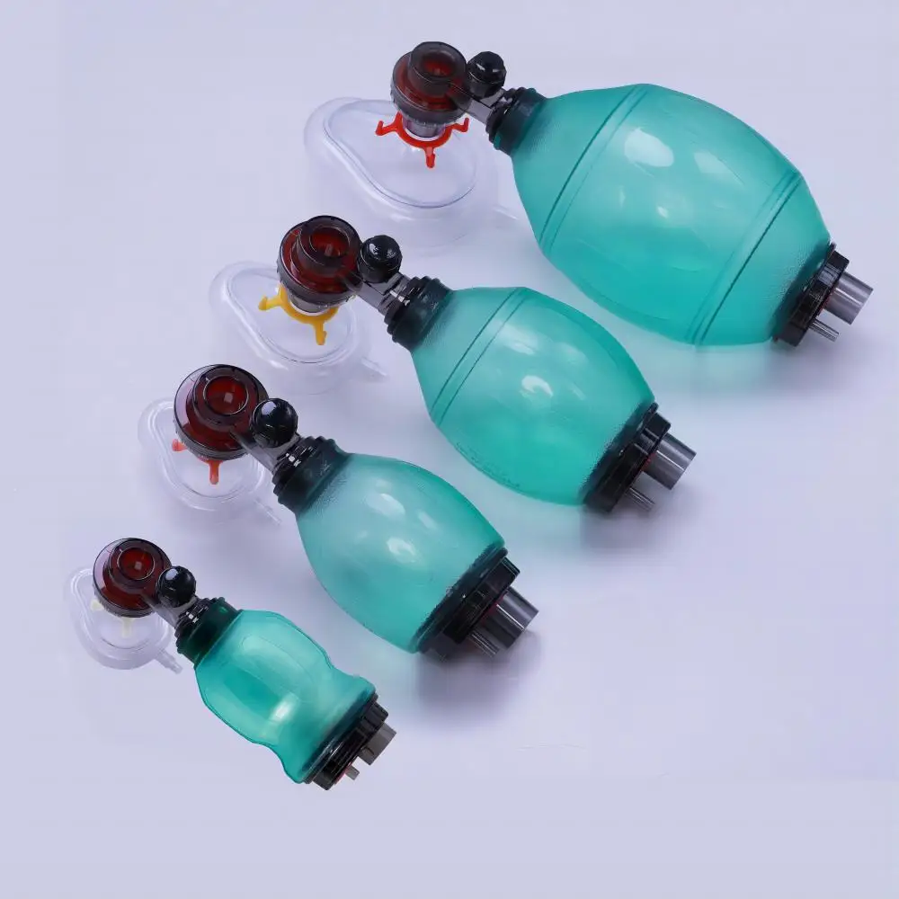 Artificial Resuscitator Emergency Ambu Bag Manual Resuscitator for First Aid Manual PVC/Silicone Resuscitation Ambu Bags