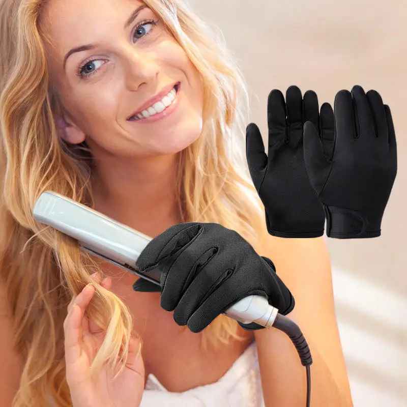 1pc Hairdressing Gloves Hair Straightener Perm Curling Heat Resistant Finger Glove Hair Styling Tools Heatproof Protective Glove