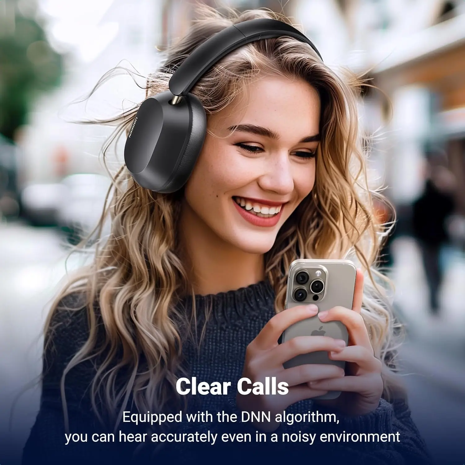 หูฟังตัดเสียงรบกวนแบบไฮบริด UGREEN HiTune Max5C หูฟังไร้สายแบบครอบหู บลูทูธ เล่นได้นาน 90 ชั่วโมง เหมาะสำหรับการเดินทาง