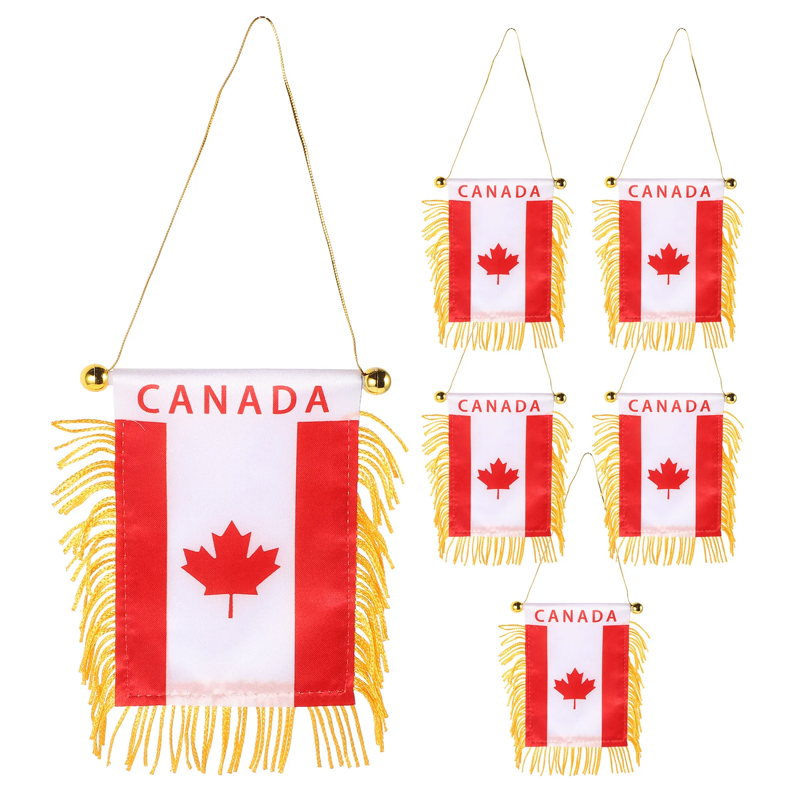 6 قطعة كندا العلم سيارة لافتات صغيرة المكرر نمط سيارة معلقة أعلام السيارات مرآة الرؤية الخلفية الديكور كندا العلم