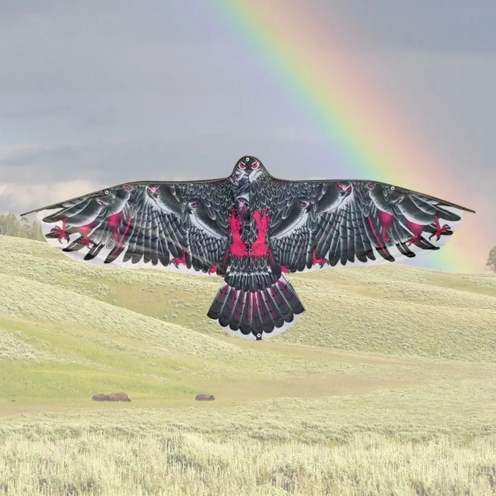 1,1 m Eagle Kite met 30 meter vliegerlijn Grote Eagle Flying Bird Kites Kinderen Gift Familie-uitstapjes Tuin Buitensporten DIY-speelgoed